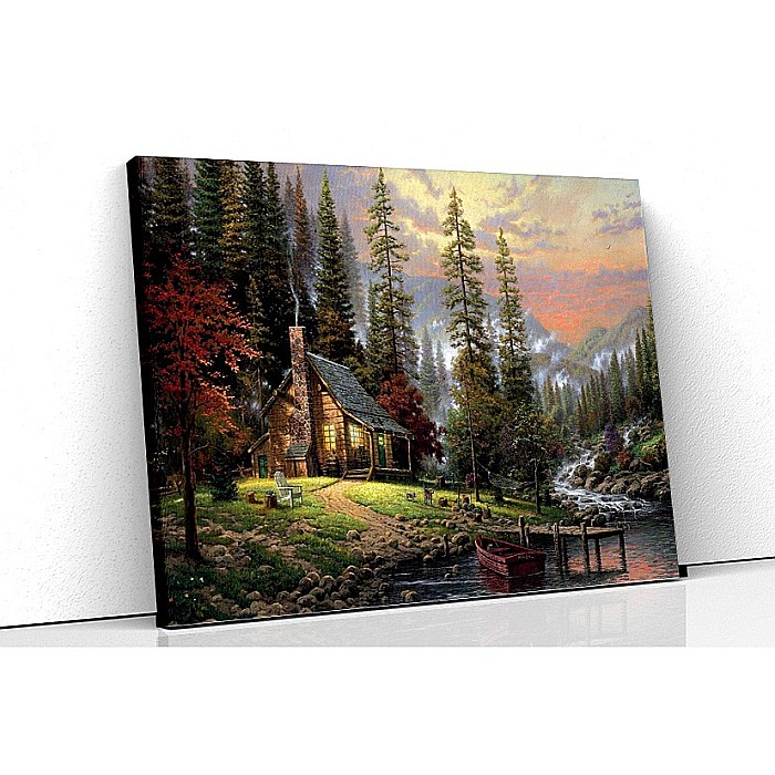 Tablou canvas cabana in padure [1]