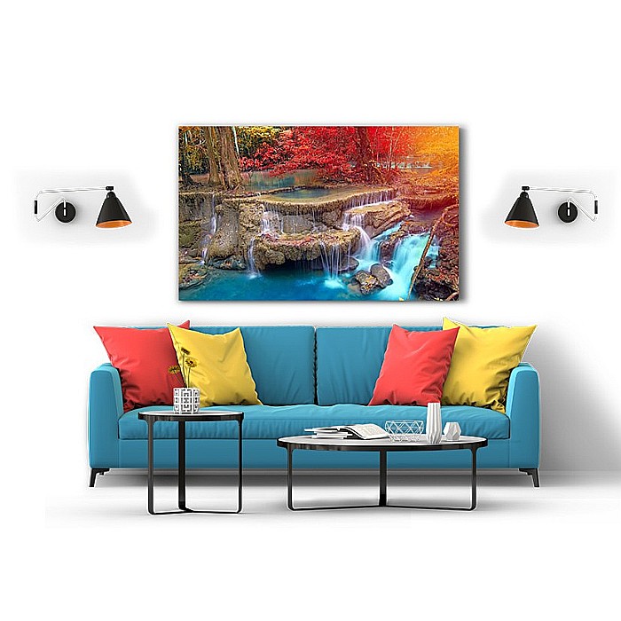 Tablou canvas cascada in padurea aramie [2]
