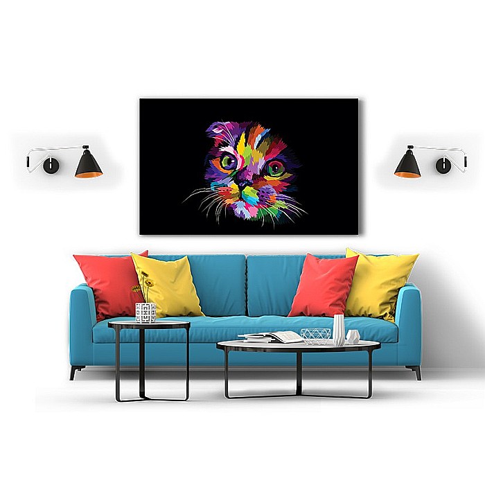 Tablou canvas colorful cat [2]