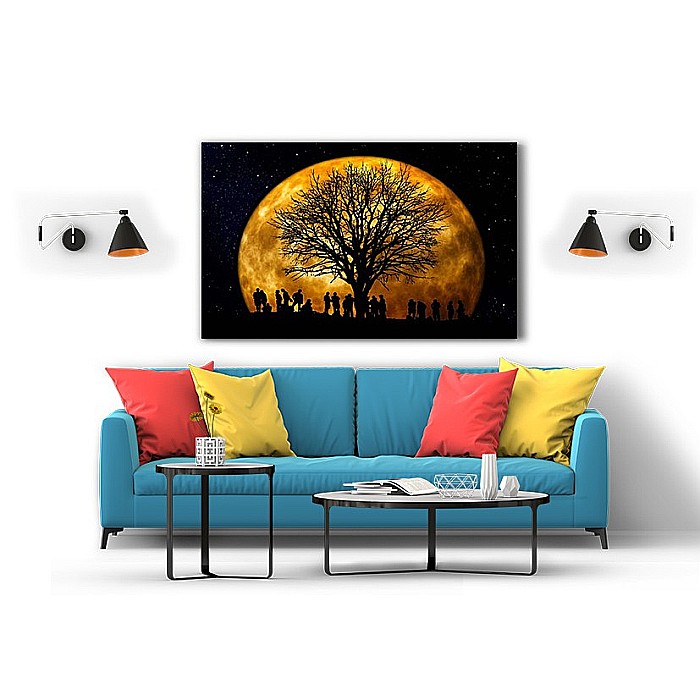 Tablou canvas copac in lumina lunii aramii [2]