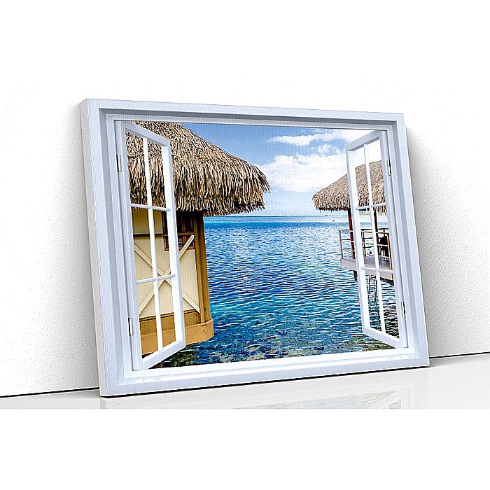 Tablou canvas fereastra bungalouri [1]
