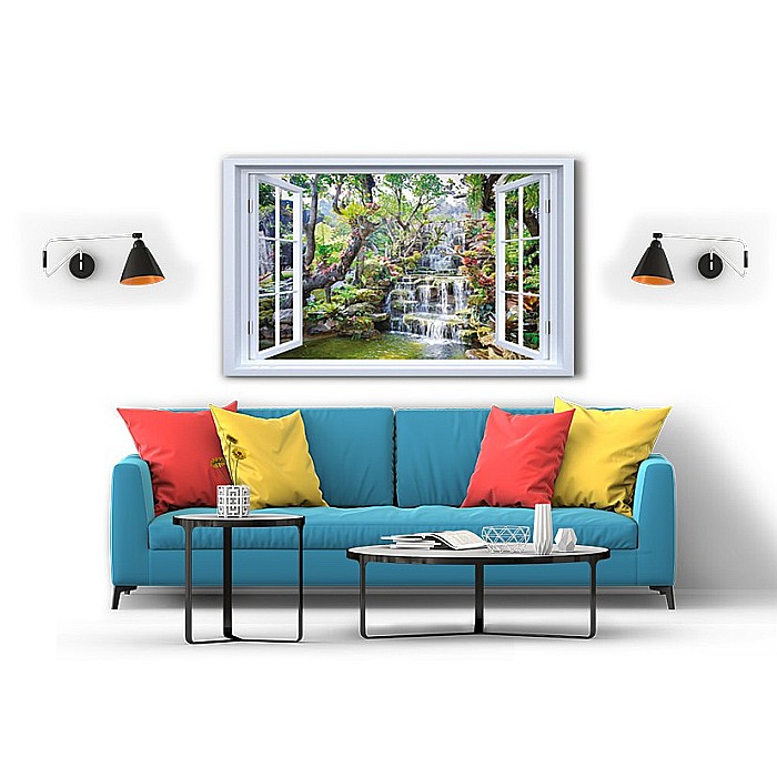 Tablou canvas fereastra cascada thailanda [2]