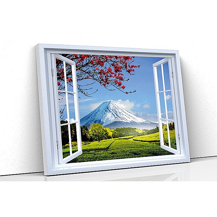 Tablou canvas fereastra muntele Fuji [1]