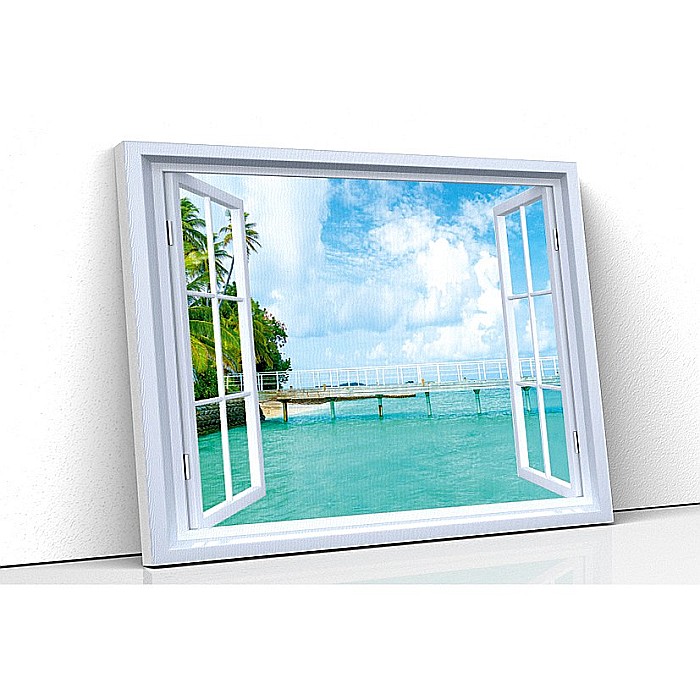 Tablou canvas fereastra ponton caraibe [1]