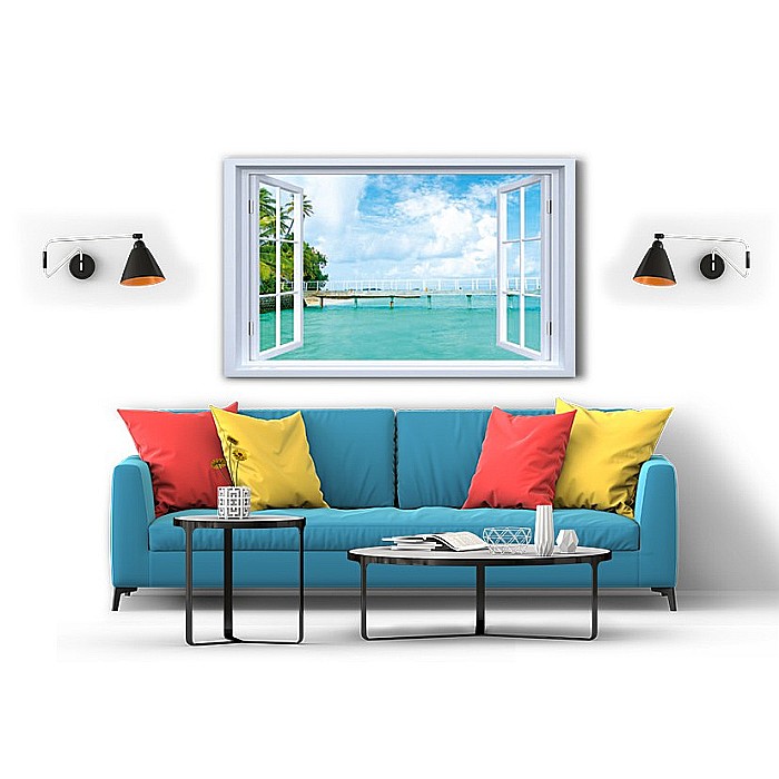 Tablou canvas fereastra ponton caraibe [2]