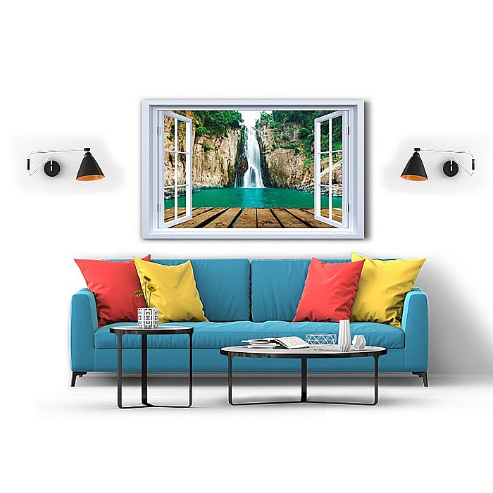 Tablou canvas fereastra ponton cascada [2]