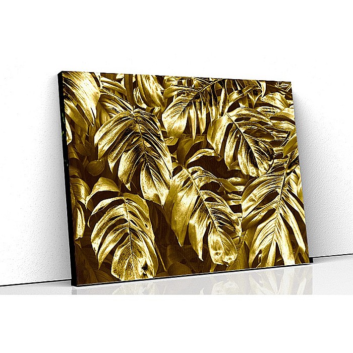 Tablou canvas frunze gold [1]