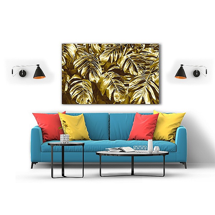 Tablou canvas frunze gold [2]