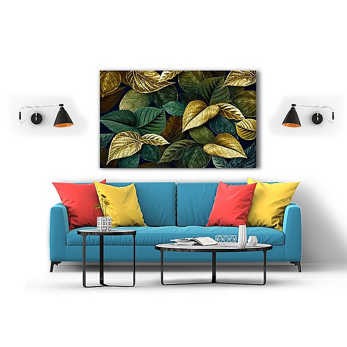 Tablou canvas frunze metalic gold [2]