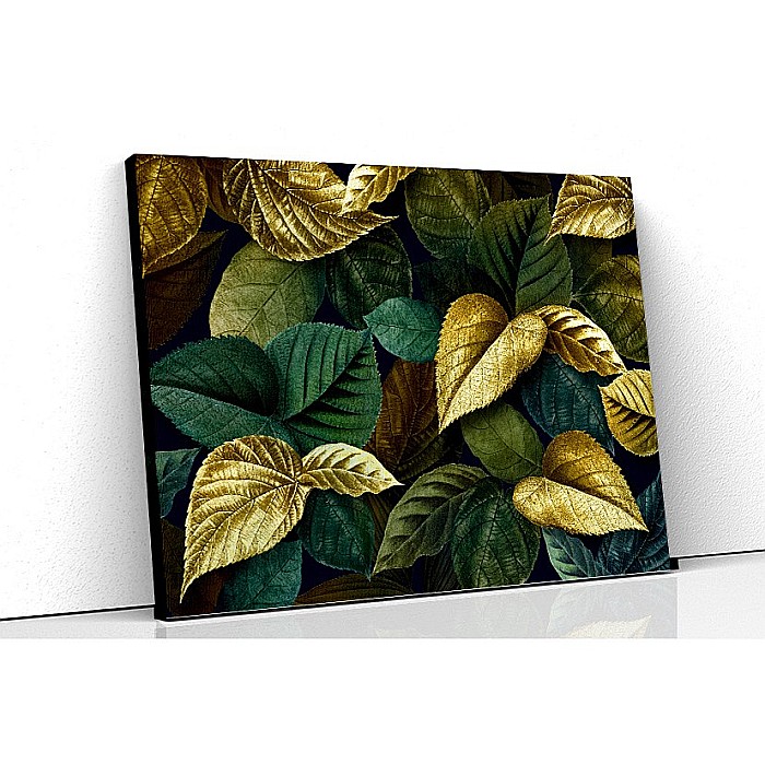 Tablou canvas frunze metalic gold [1]
