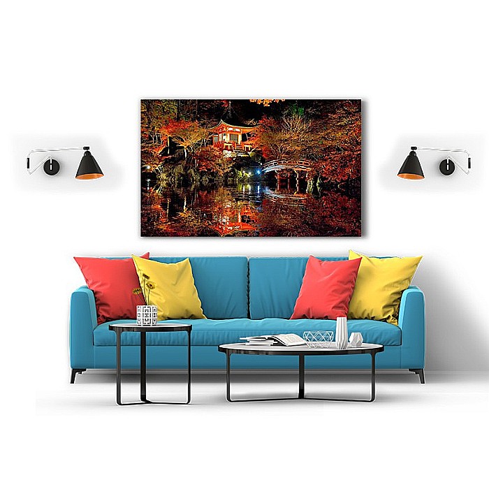 Tablou canvas pagoda in padure noaptea [2]