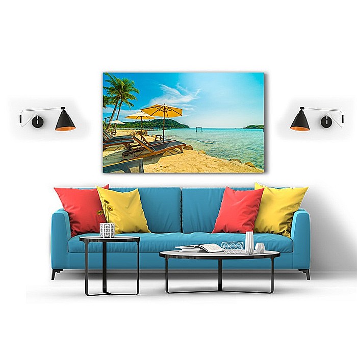 Tablou canvas plaja tropicala umbrelute relax [2]