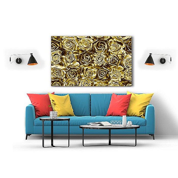 Tablou canvas trandafiri gold [2]