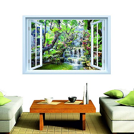 Sticker decorativ fereastra fantezie 3D cascada thailanda [1]