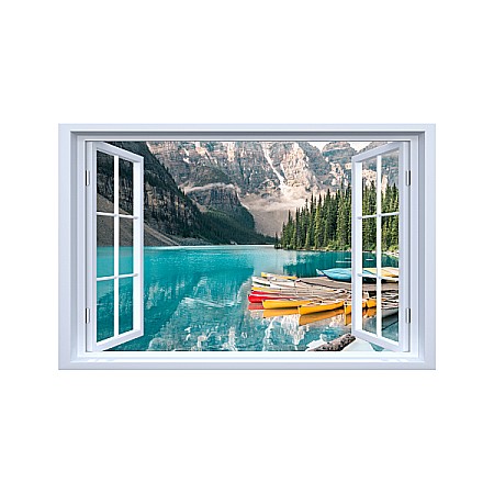 Sticker decorativ fereastra fantezie 3D parcul national , Alberta, Canada [0]