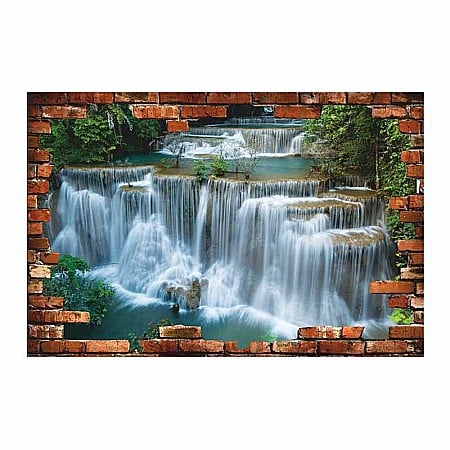 Stickere perete 3d - Sticker perete 3D cascada in jungla tropicala