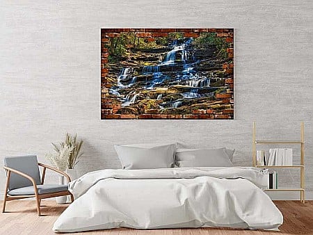 Sticker perete 3D cascada munte [1]