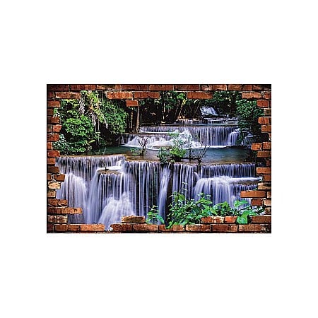 Stickere perete 3d - Sticker perete 3D cascada padure tropicala
