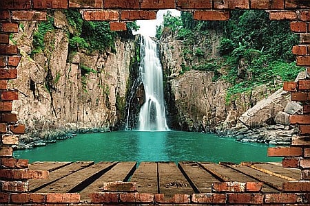 Sticker perete 3D cascada ponton [1]