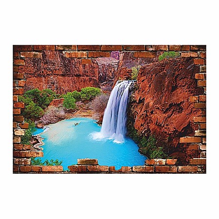 Stickere perete 3d - Sticker perete 3D cascada superba canion