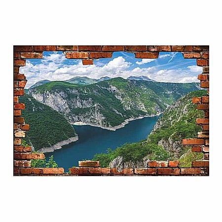 Stickere perete 3d - Sticker perete 3D lac intre munti