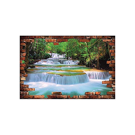Stickere perete 3d - Sticker perete 3D padure cascada