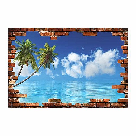 Stickere perete 3d - Sticker perete 3D palmieri ocean