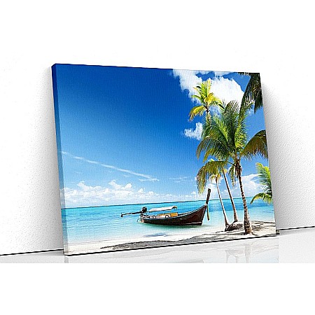 Tablouri canvas peisaje - Tablou canvas barca la mal