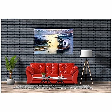 Tablou canvas barci pe canal [1]