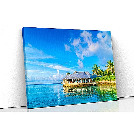 Tablouri canvas peisaje - Tablou canvas beautiful villas maldives