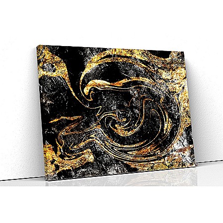 Tablouri canvas abstract - Tablou canvas black gold marble