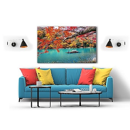 Tablou canvas boatman autumn river [1]