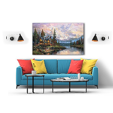 Tablou canvas cabana langa rau [1]