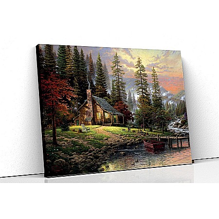 Tablouri canvas picturi - Tablou canvas casuta din padure
