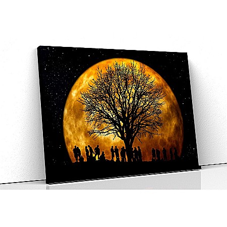 Tablouri canvas peisaje - Tablou canvas copac in lumina lunii aramii