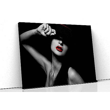 Tablouri canvas sexy - Tablou canvas doamna cu palarie