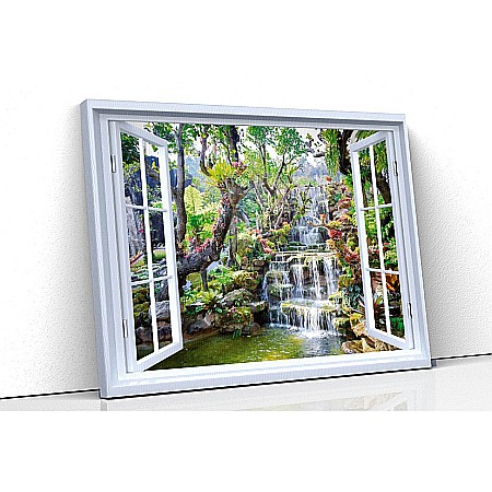Tablou canvas fereastra - Tablou canvas fereastra cascada thailanda