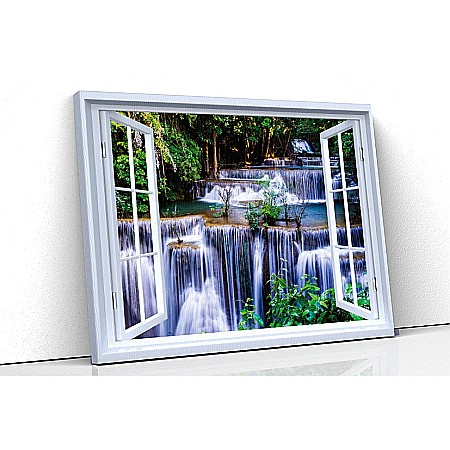Tablou canvas fereastra - Tablou canvas fereastra padure tropicala