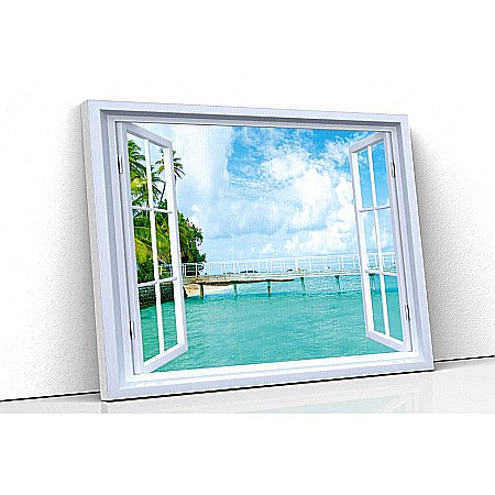 Tablou canvas fereastra - Tablou canvas fereastra ponton caraibe