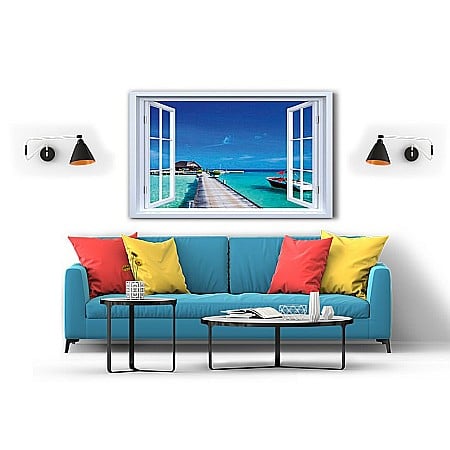 Tablou canvas fereastra ponton maldive [1]