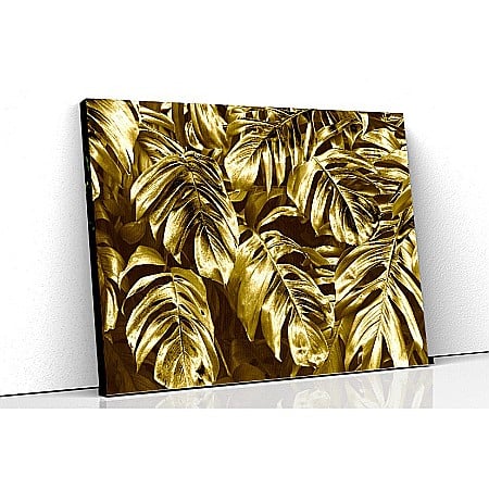 Tablouri canvas florale - Tablou canvas frunze gold