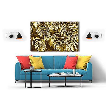 Tablou canvas frunze gold [1]