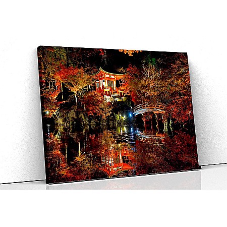 Tablouri canvas picturi - Tablou canvas pagoda in padure noaptea