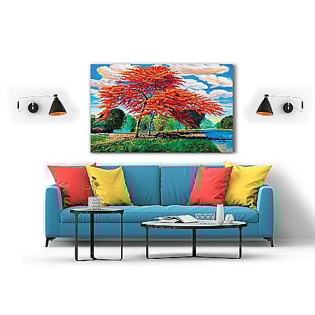Tablou canvas red orange tree [1]