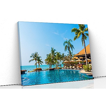 Tablouri canvas peisaje - Tablou canvas resort tropical piscina