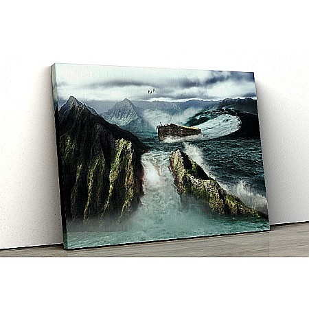Tablouri canvas abstract - Tablou canvas sea over mountain