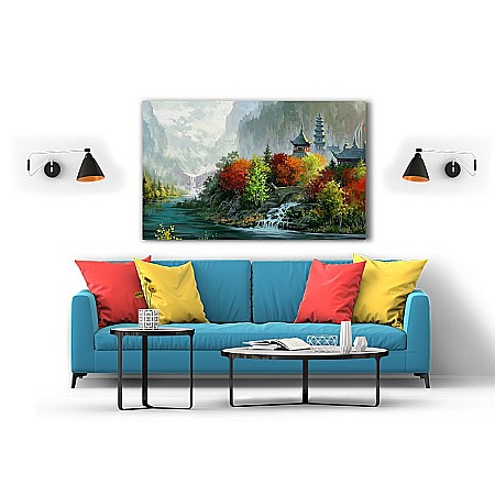 Tablou canvas templu chinezesc in munti [1]