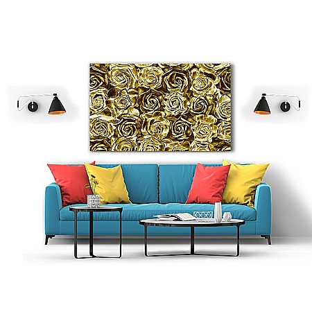 Tablou canvas trandafiri gold [1]