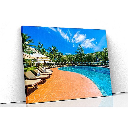 Tablouri canvas peisaje - Tablou canvas vedere la piscina