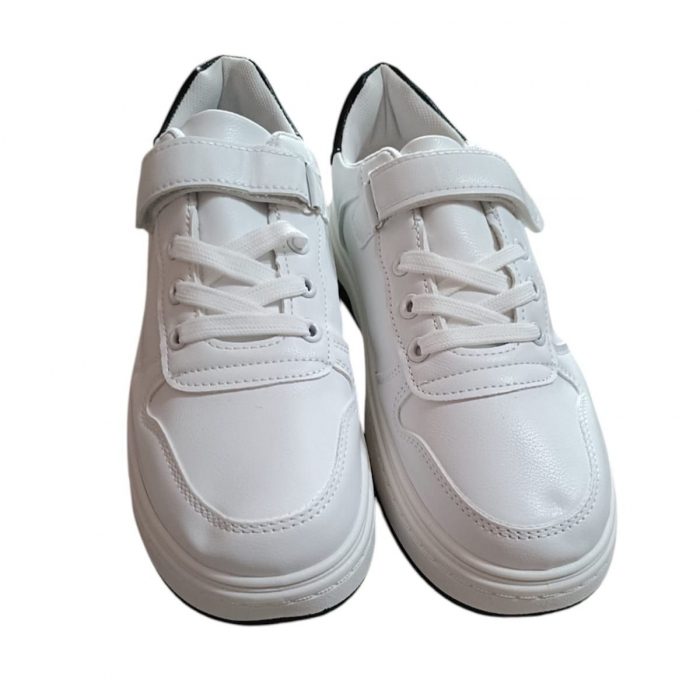 Pantofi sport dama albi cu negru din piele ecologica Klarisa, marimea 40 [3]